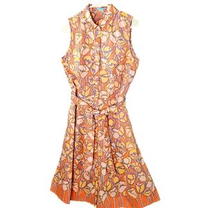 J. McLaughlin Tulip Shirt Midi Dress Sleeveless Spring Wedding Shower M